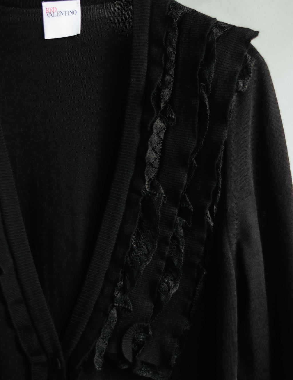 "RED VALENTINO" 10's Feminine merino wool knit cardigan