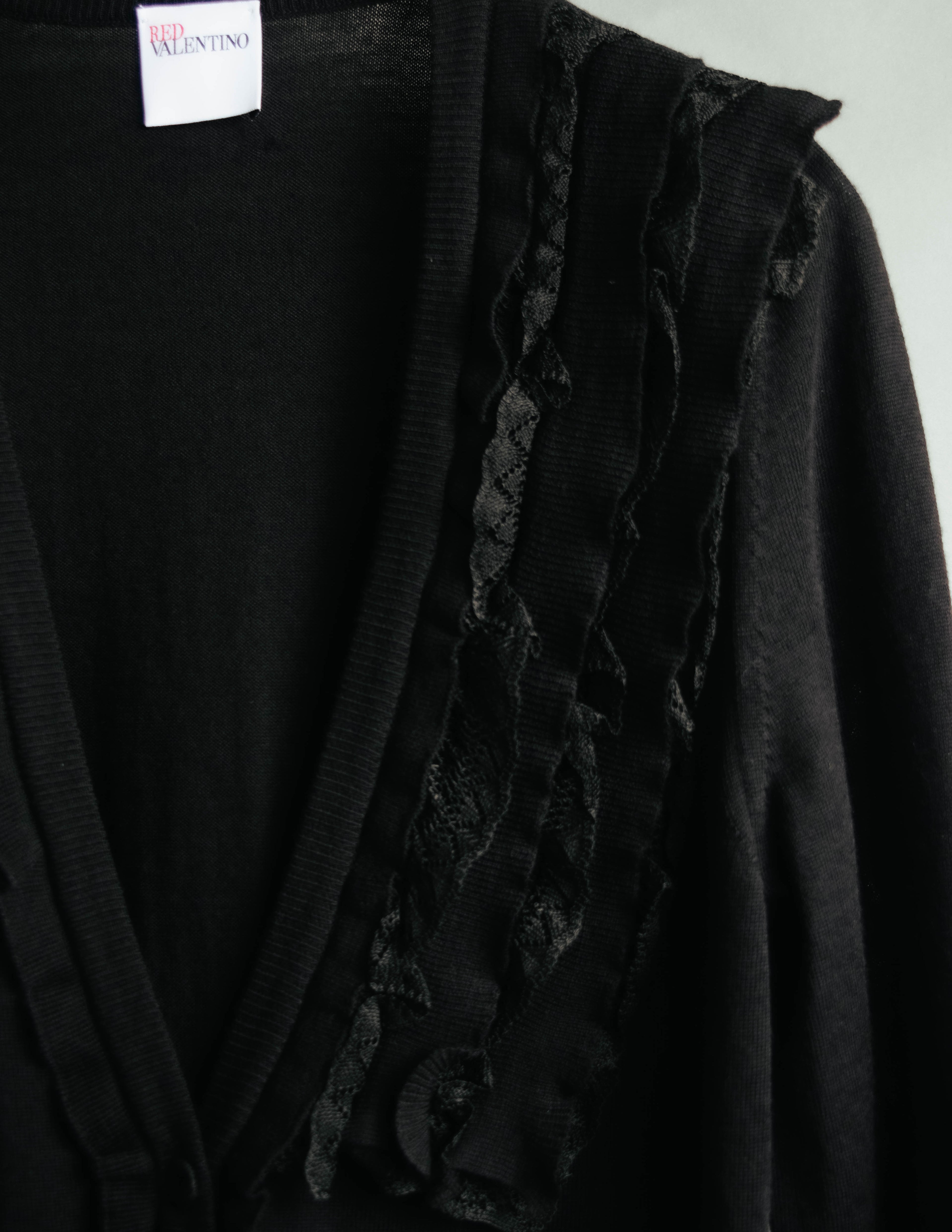 "RED VALENTINO" 10's Feminine merino wool knit cardigan