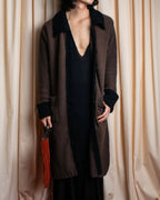 "Composition by KENZO" Fuzzy material cleric design knit coat