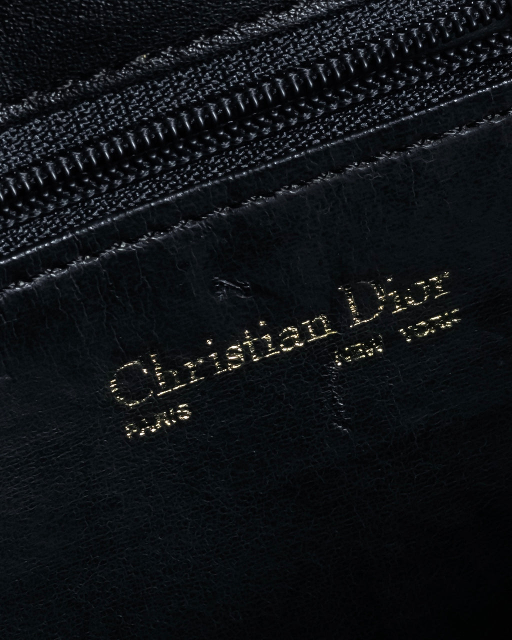 "Christian Dior" 70's-80's Radial drape design gold chain leather shoulder bag