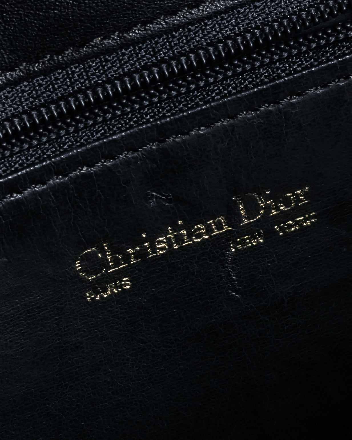 "Christian Dior" 70's-80's Radial drape design gold chain leather shoulder bag