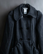 "Chloe" Gathered waist round collar coat