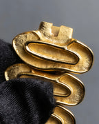 "BALENCIAGA" Wavy uneven motif design gold bracelet