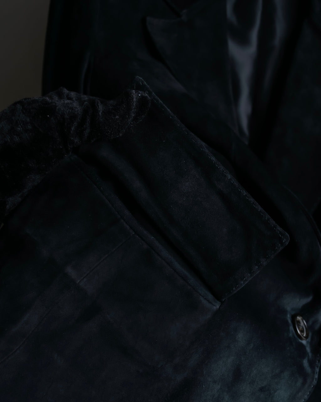 "GUCCI" Stitch design suede tailored jacket