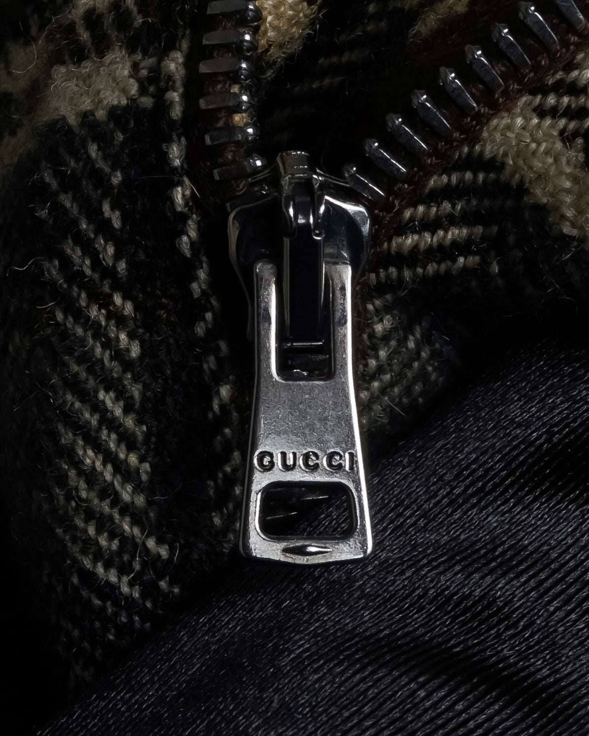 "GUCCI" Brushed check pattern tapered pants