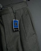 "YVES SAINT LAURENT" Deep pleat tapered wool slacks