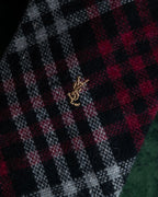 "YVES SAINT LAURENT" Tartan check wool neck tie