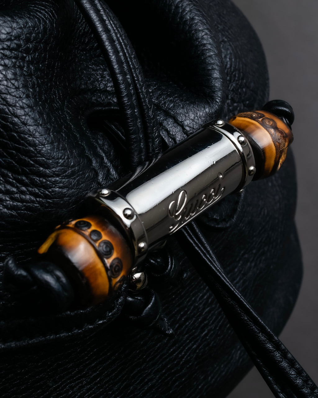"GUCCI" Bamboo design combination chain shoulder leather bag
