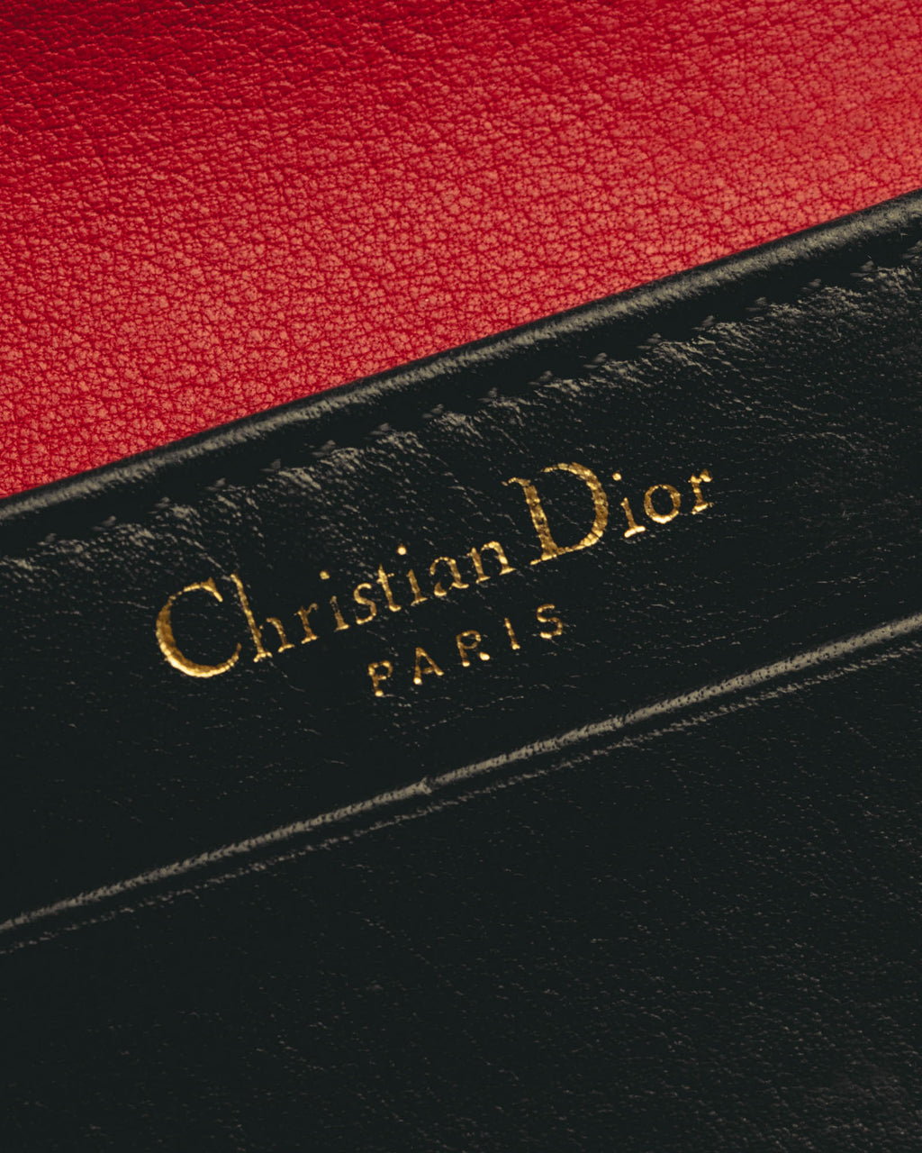 "Christian Dior" 80's-90's Black and red bifold wallet