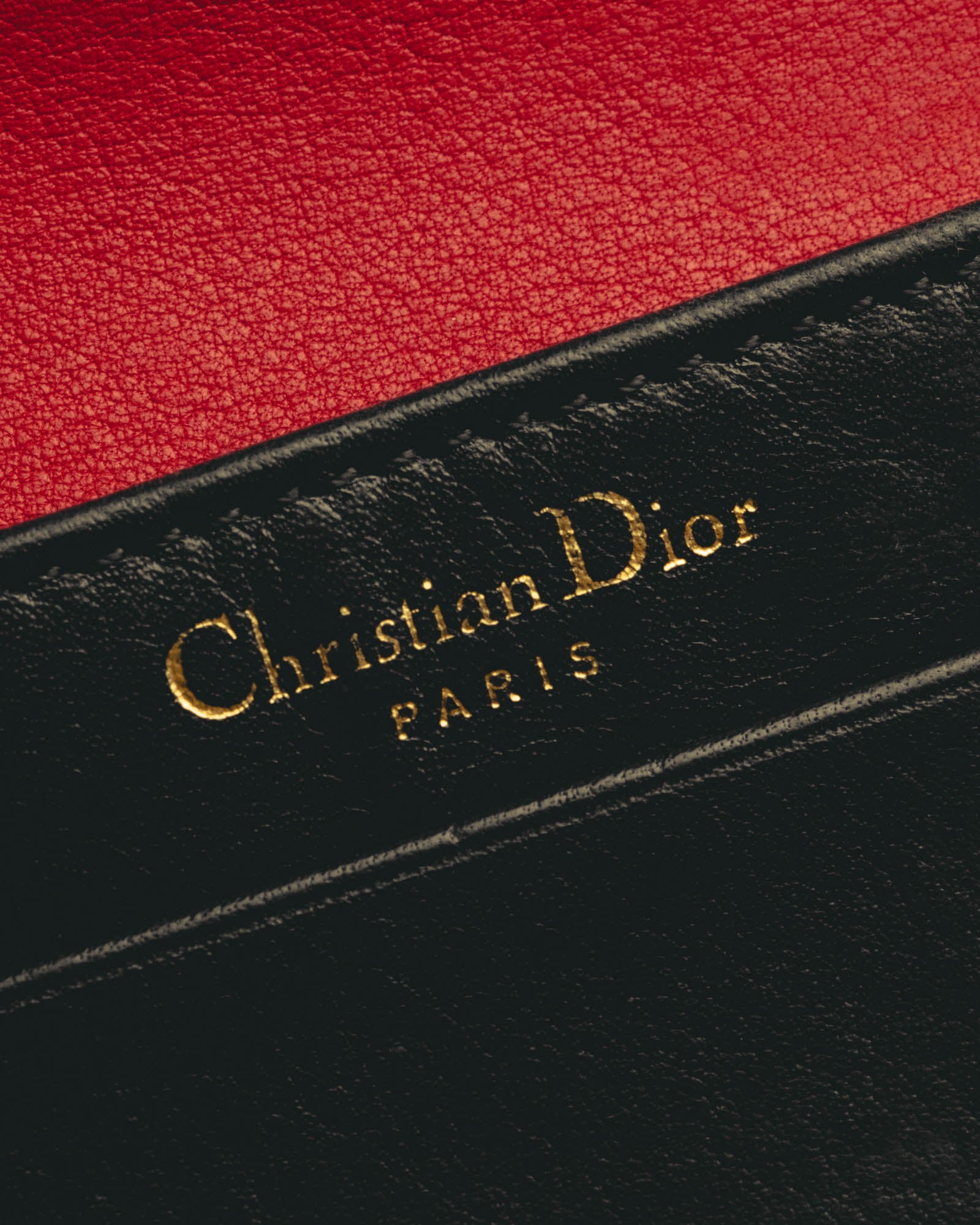 "Christian Dior" 80's-90's Black and red bifold wallet