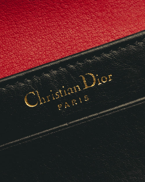 "Christian Dior" 80's-90's Black and red bifold wallet