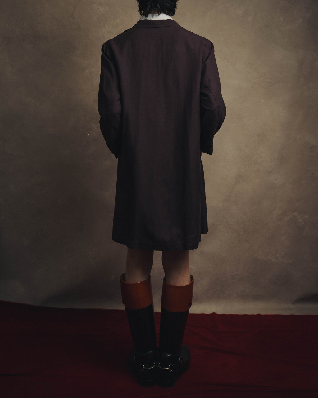 -SPECIAL- “DRIES VAN NOTEN” 90’s–00’s Rayon linen tailored long jacket and shorts set up