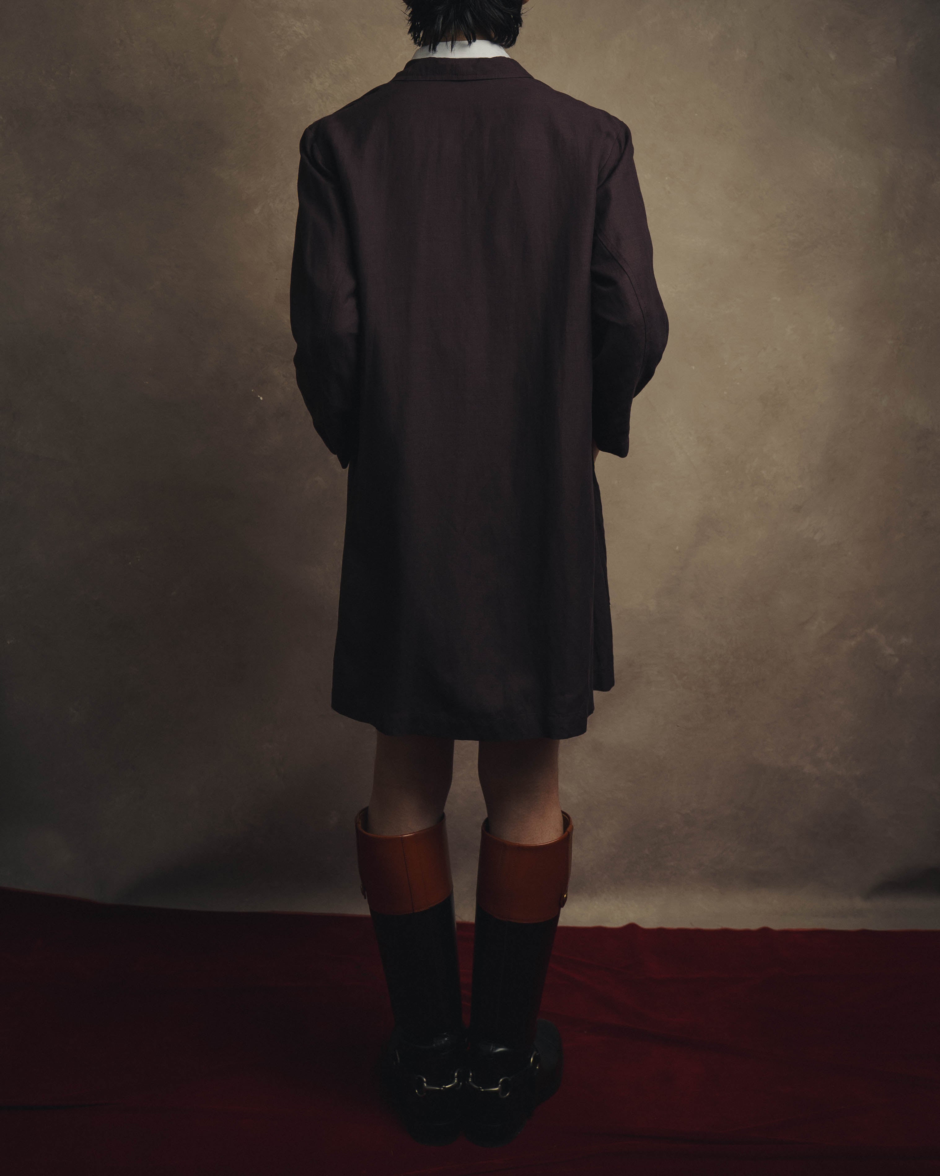 -SPECIAL- “DRIES VAN NOTEN” 90’s–00’s Rayon linen tailored long jacket and shorts set up