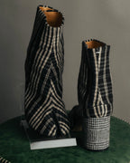 -SPECIAL- "Maison Margiela"2015's Tabi striped fabric ankle boots
