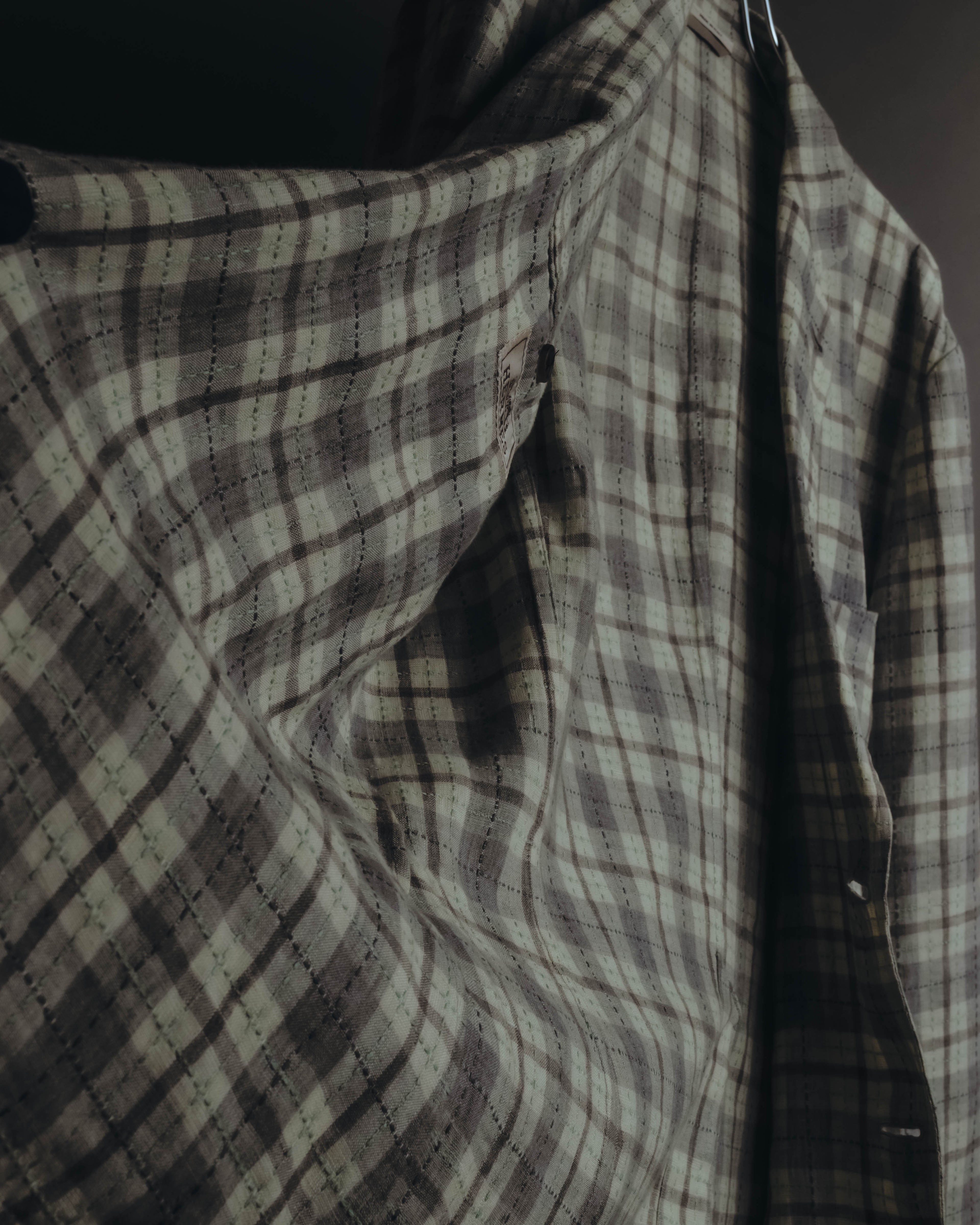 -SPECIAL- "Hermès" 10's Textured linen blend check blazer