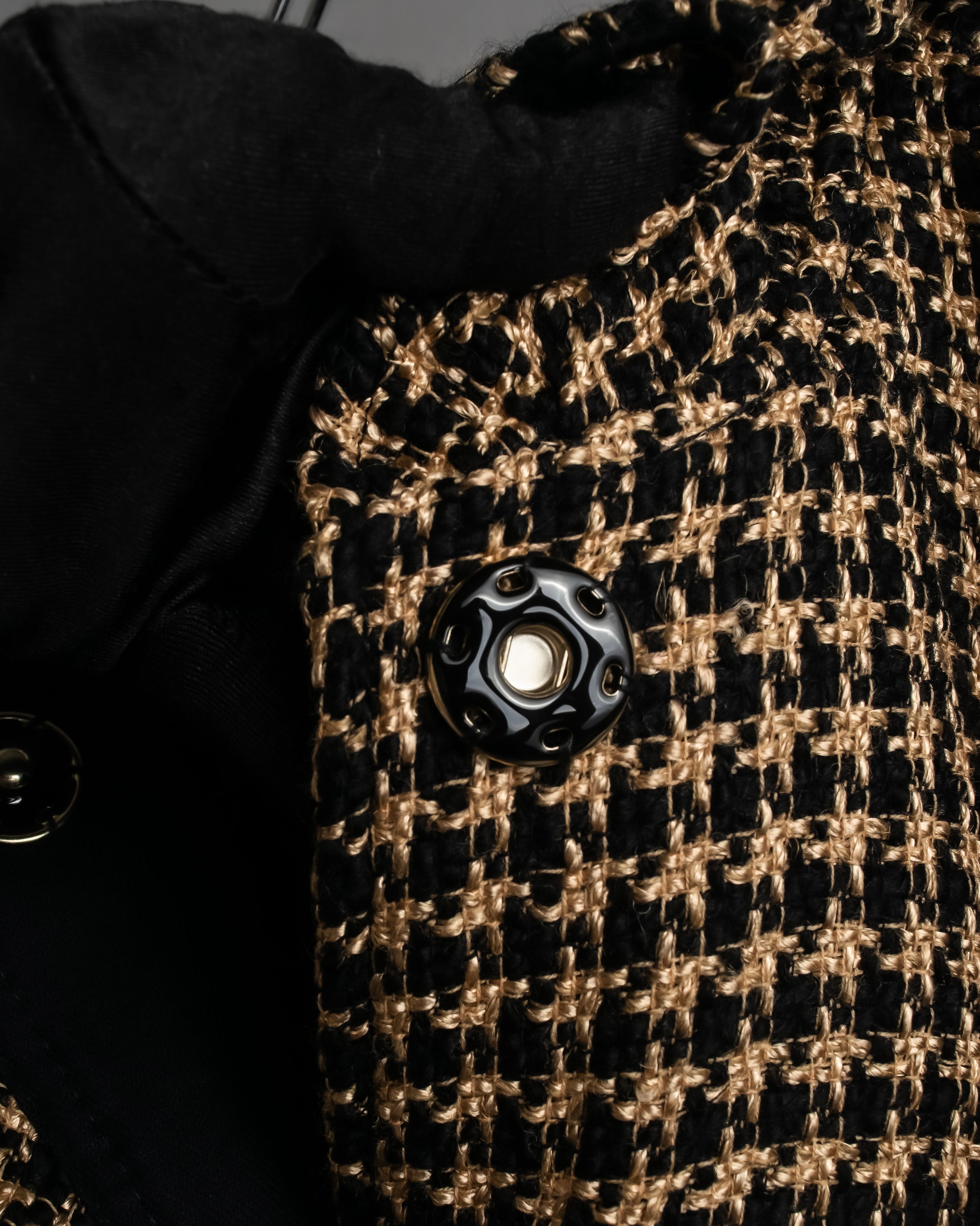 "RED VALENTINO" Ruffled frill detail tweed coat