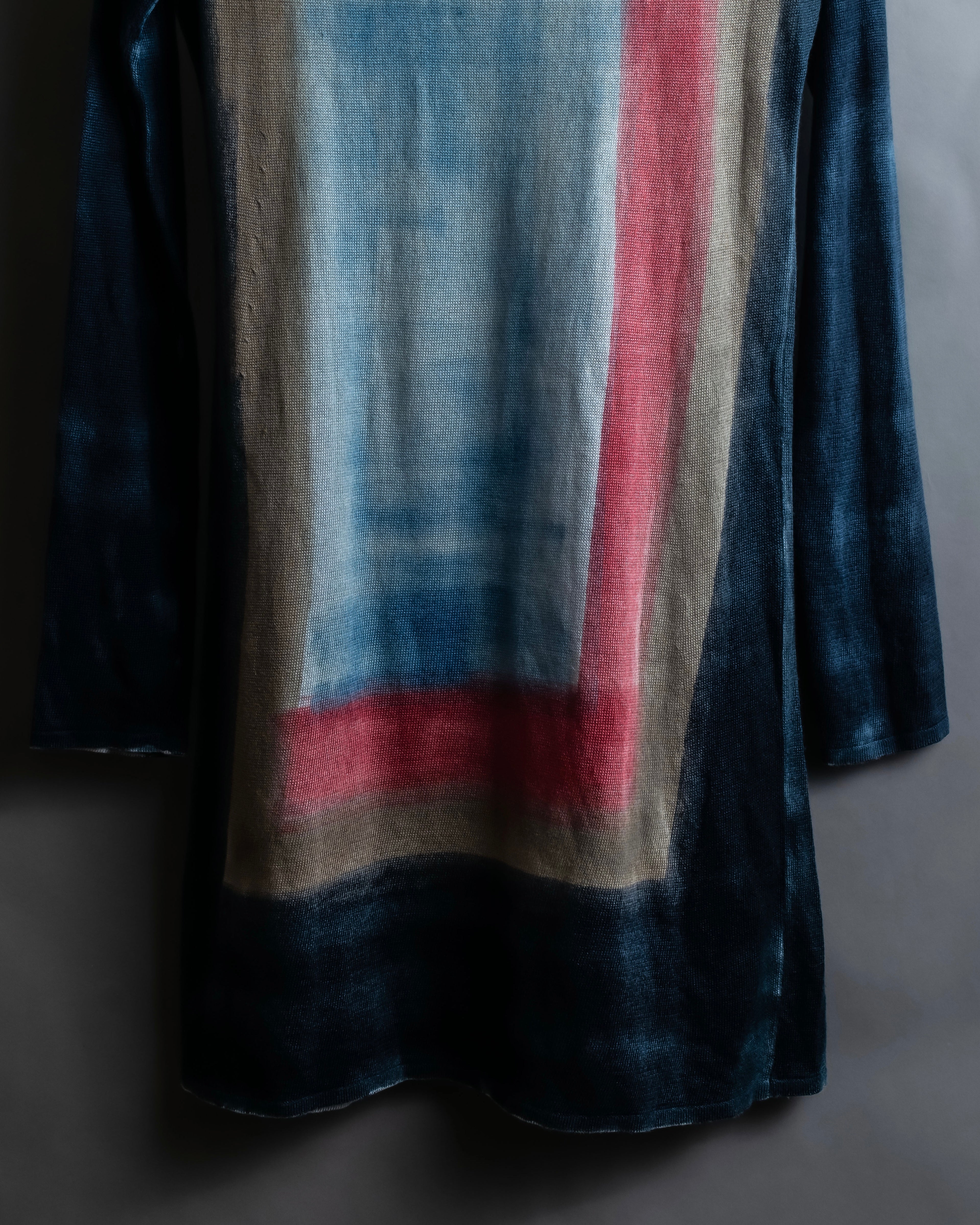 "Loro Piana" Hand-painted gradient knit tunic