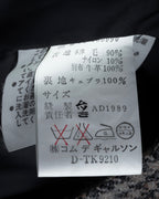 "tricot COMME des GARCONS" Leather collar design houndstooth pattern oversized long coat