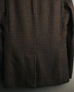 -SPECIAL- "Maison Martin Margiela" 00's Check shawl collar smoking jacket with satin contrast
