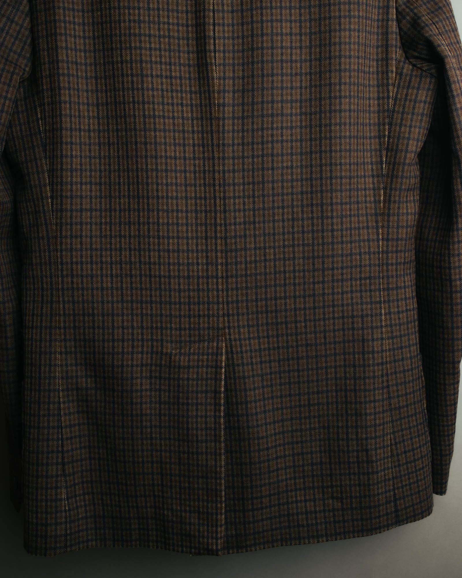 -SPECIAL- "Maison Martin Margiela" 00's Check shawl collar smoking jacket with satin contrast