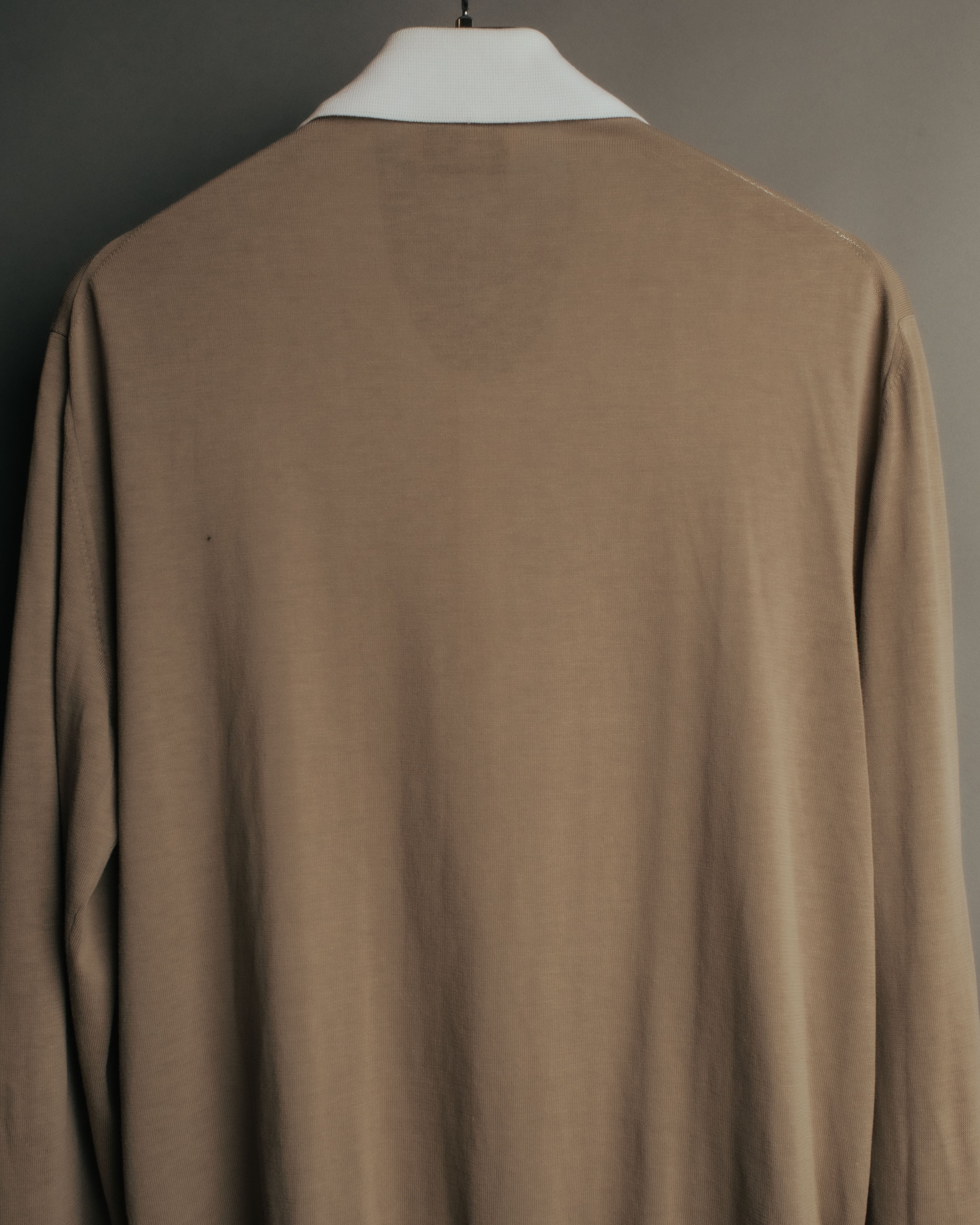 -SPECIAL- “HERMÈS” 90’s-00’s Trompe l’oeil cotton knit cardigan
