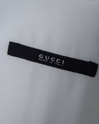 "GUCCI" Minimal collar detail white cotton shirt