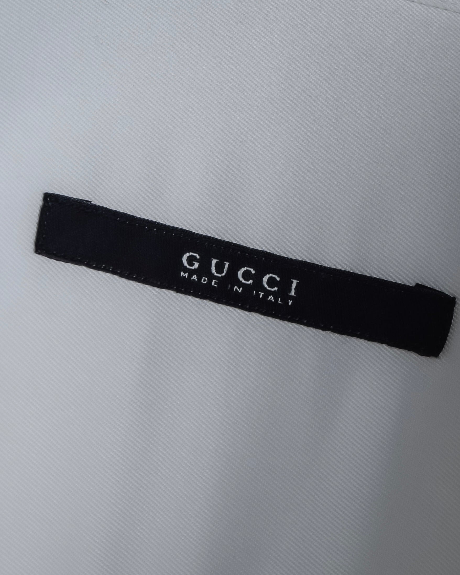 "GUCCI" Minimal collar detail white cotton shirt