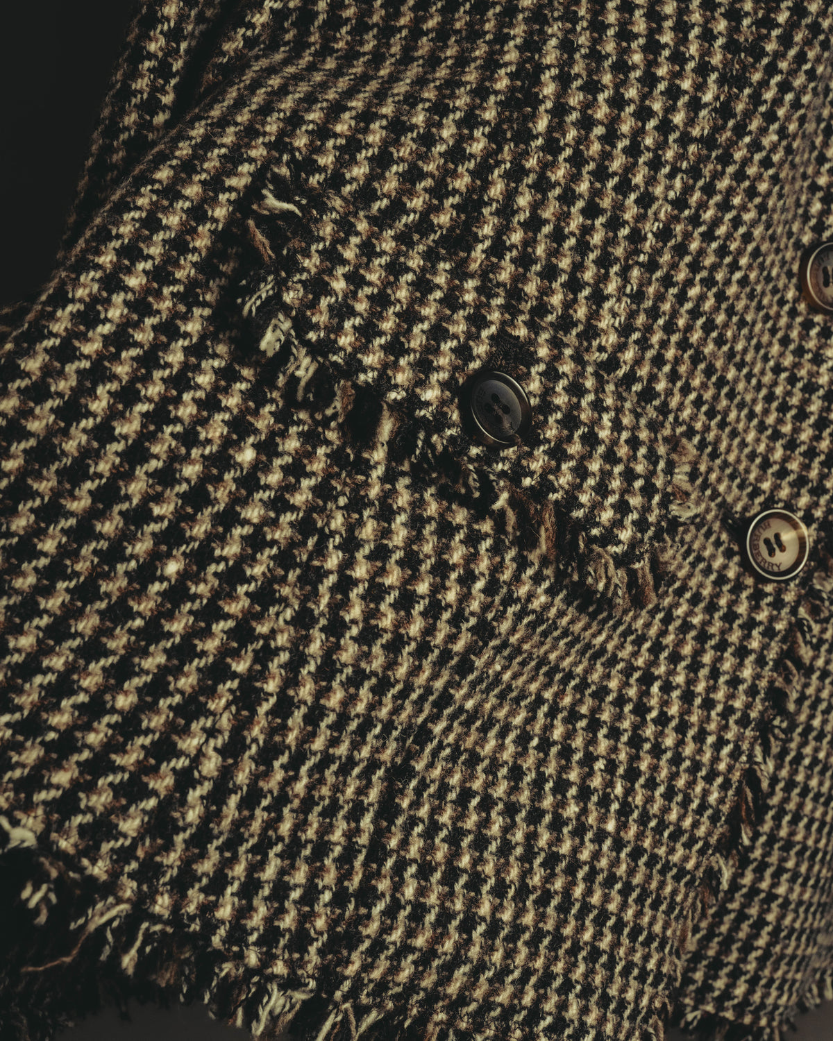 "BURBERRY LONDON" 00's-10's Fringed tweed blazer