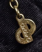 "Christian Dior" Teardrop garnet set gold necklace