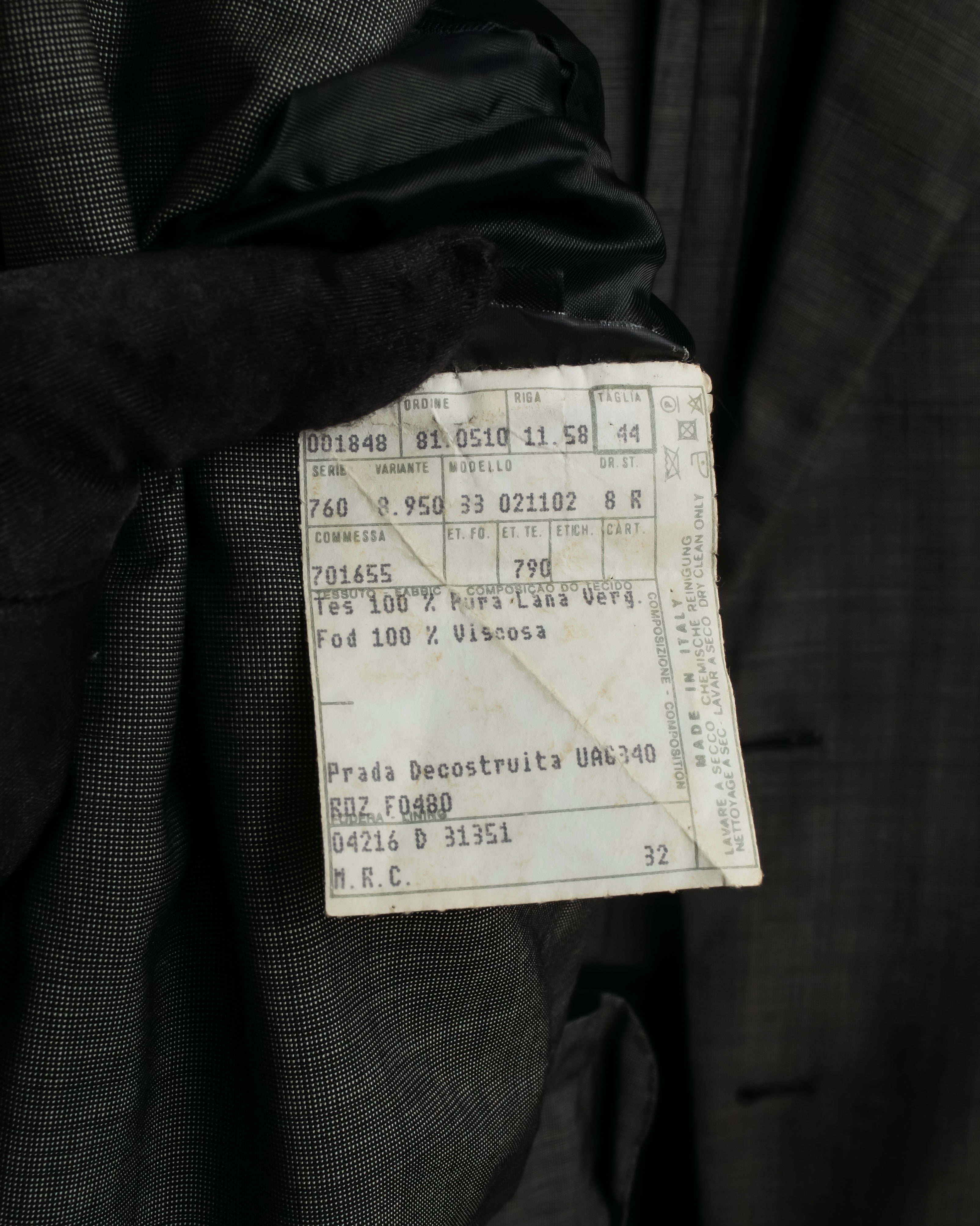 "PRADA" Sharkskin wool minimal tailoring set up