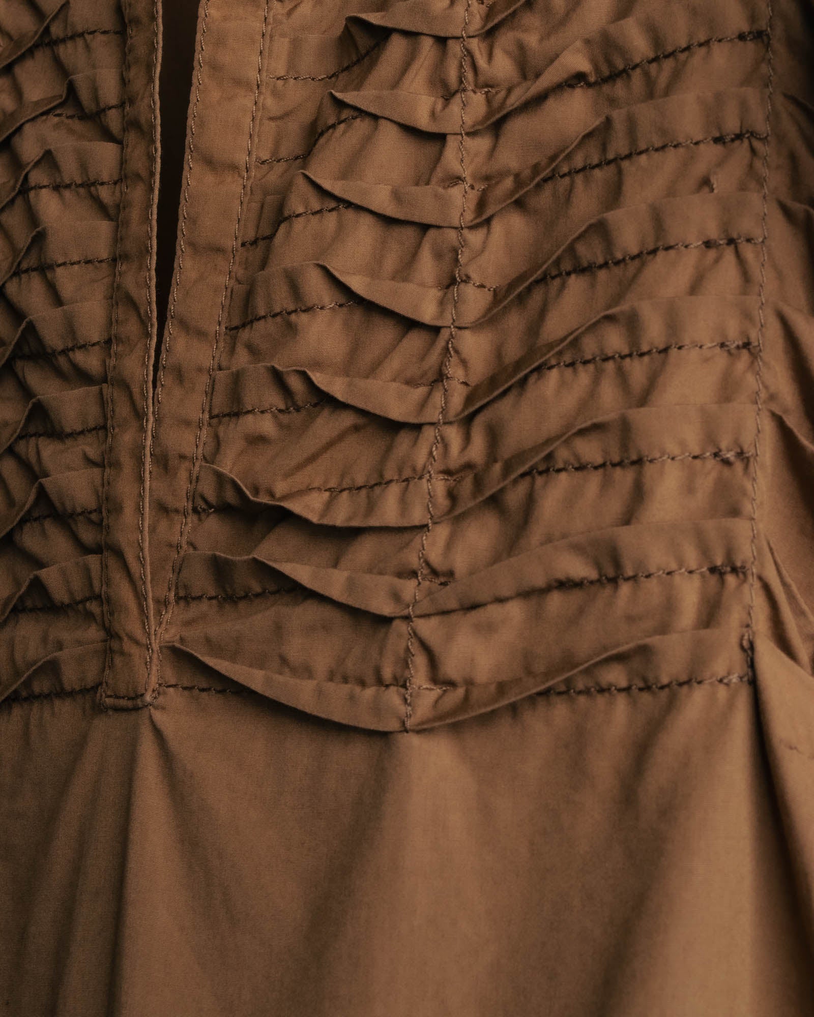 “JIL SANDER” 00’s-10’s Cotton pleated sleeveless blouse