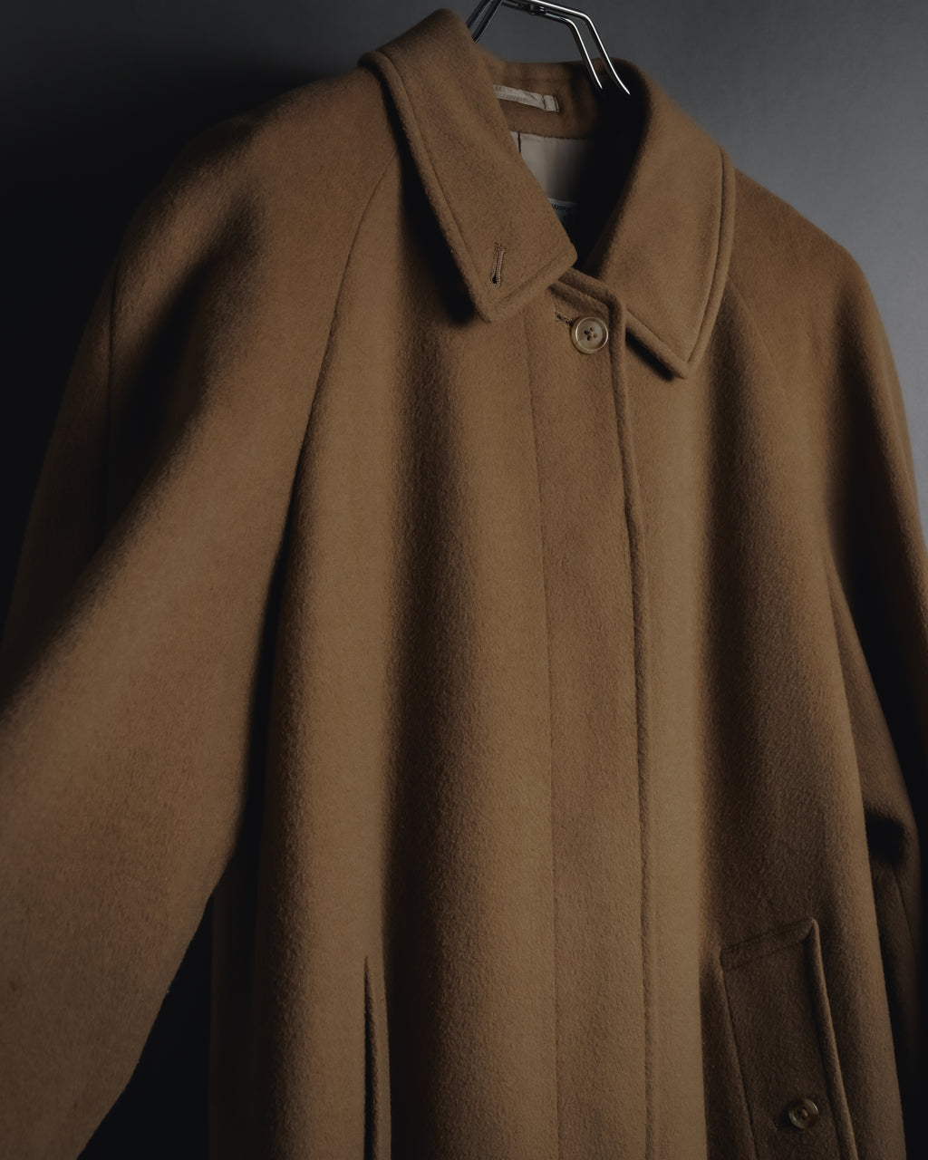 "BURBERRYS" 80’s-90’s Fly-front wool cashmere coat
