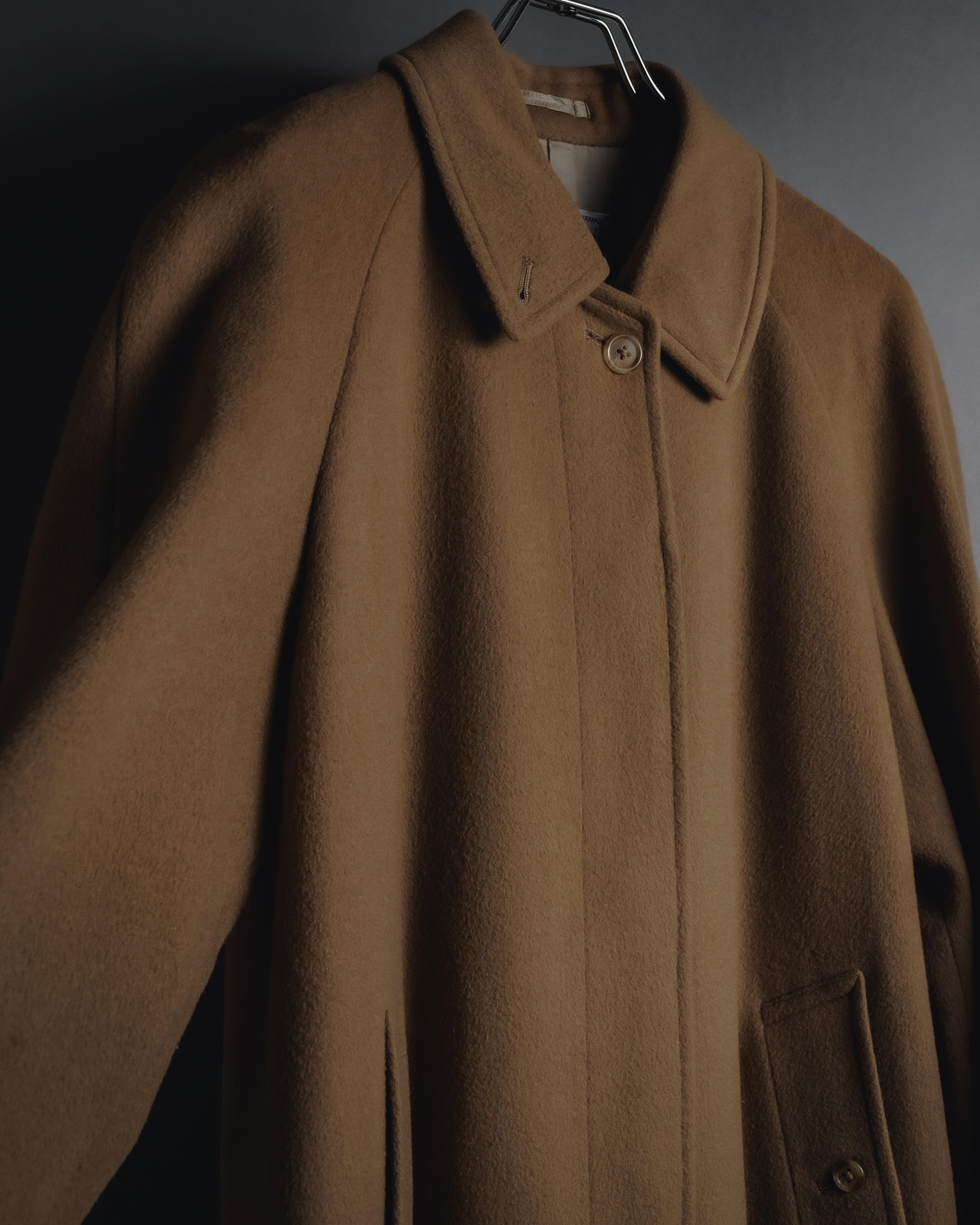 "BURBERRYS" 80’s-90’s Fly-front wool cashmere coat
