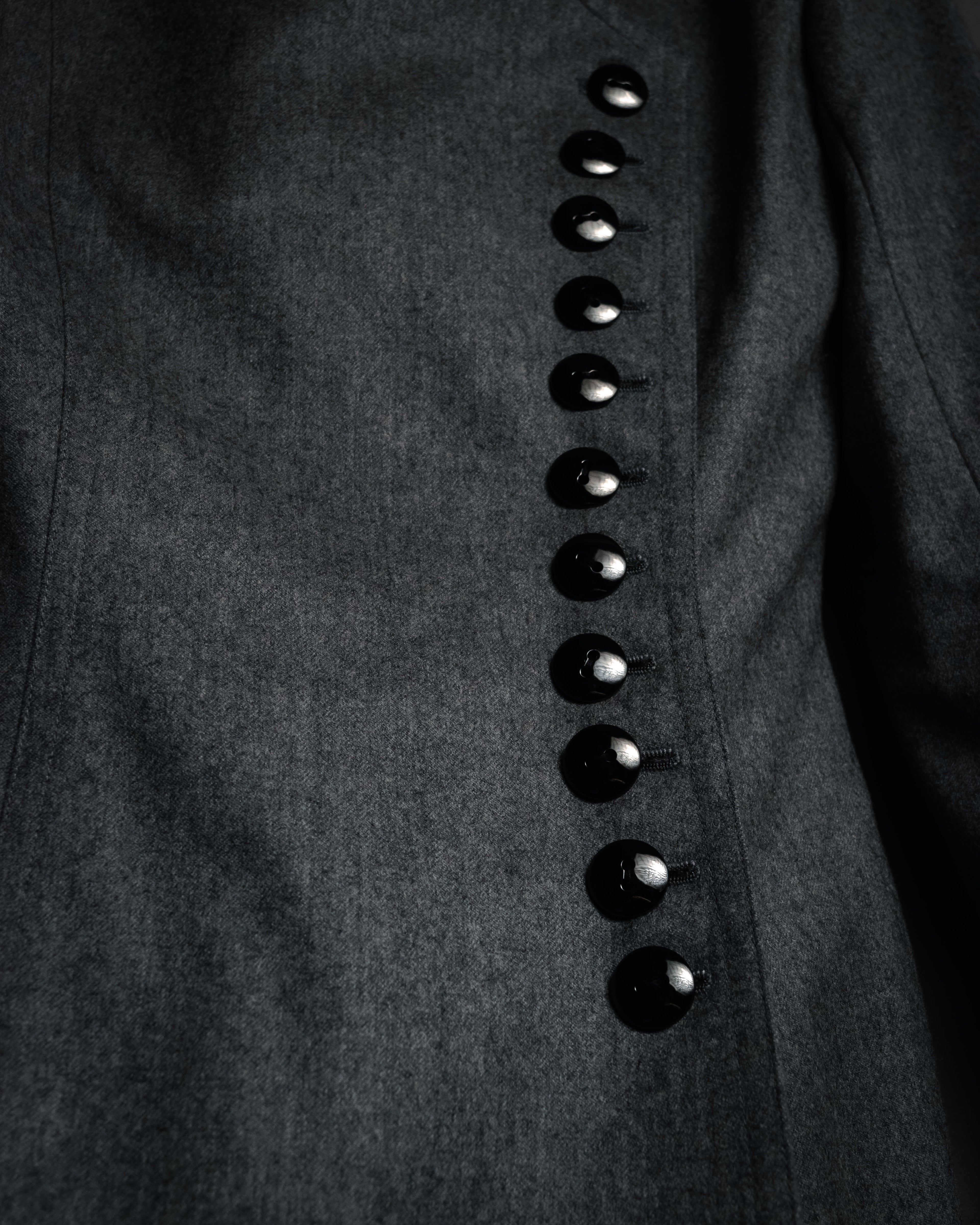 “Miss Dior” 90’s asymmetrical multi button wool dress