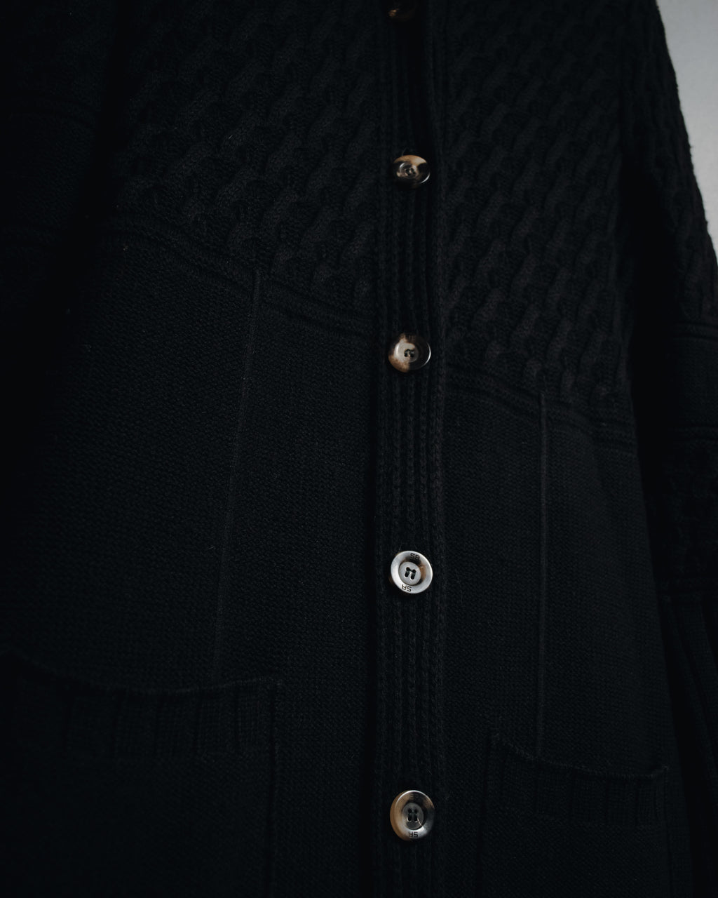 "SONIA RYKIEL" Textured knit button-front long cardigan