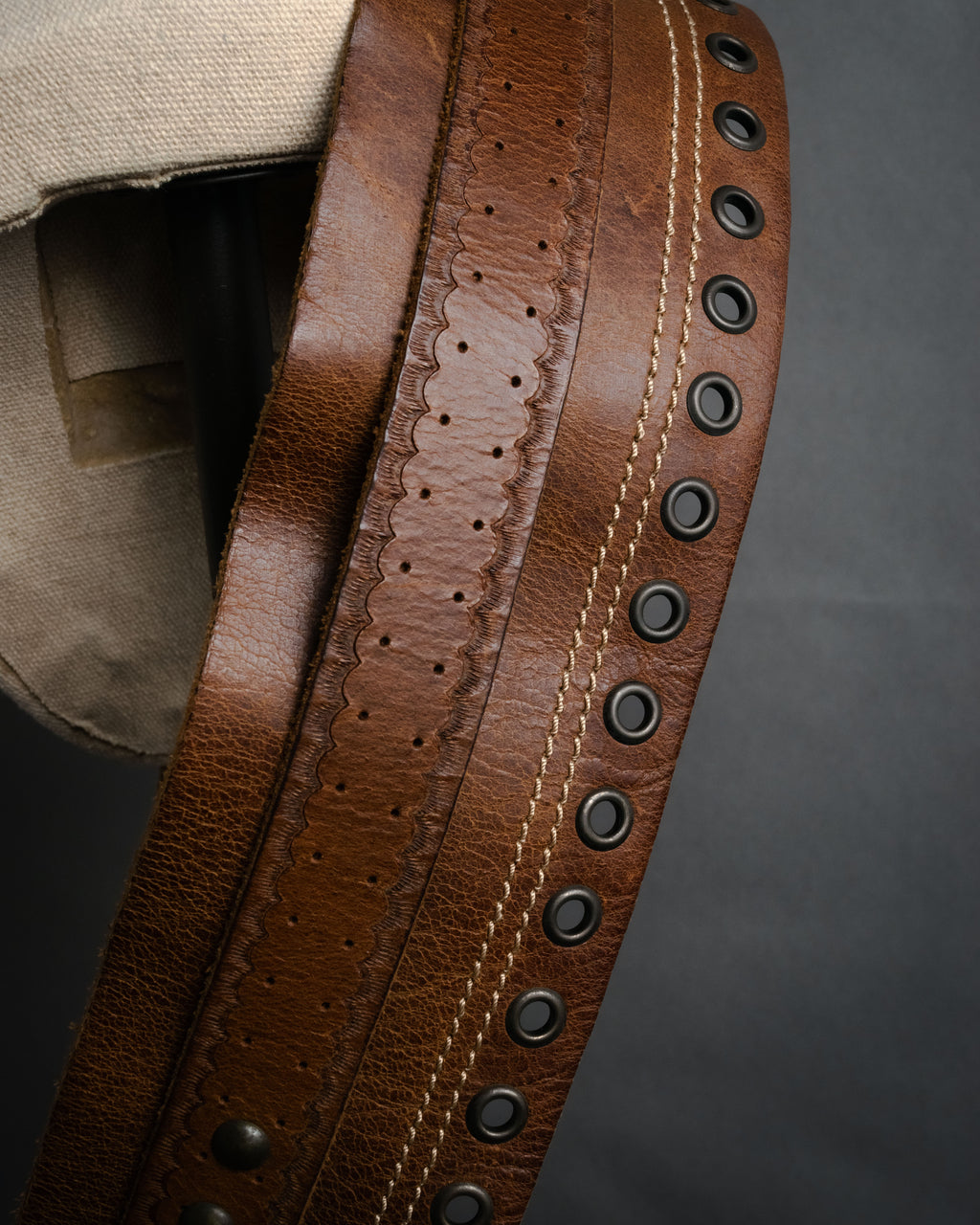 “DIESEL” 2000’s Studded craft leather belt