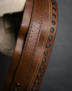 “DIESEL” 2000’s Studded craft leather belt