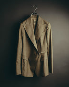 -SPECIAL- "HERMÈS" 90's-00's Wool silk tailored asymmetrical setup suit