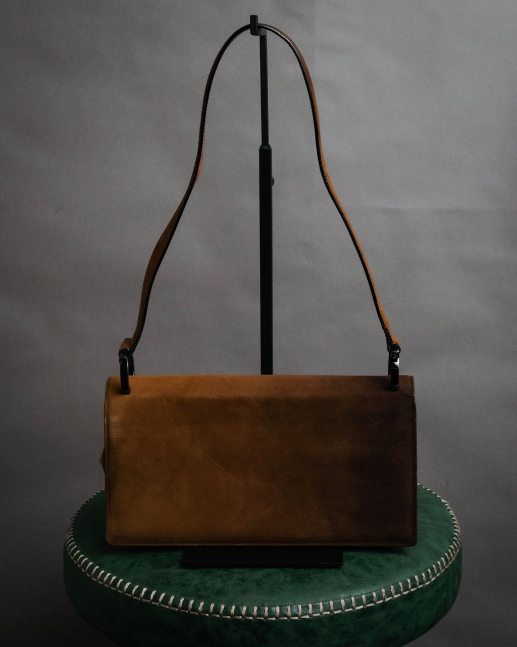 “Salvatore Ferragamo” 90’s-00’s Gancini suede shoulder bag