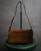 “Salvatore Ferragamo” 90’s-00’s Gancini suede shoulder bag