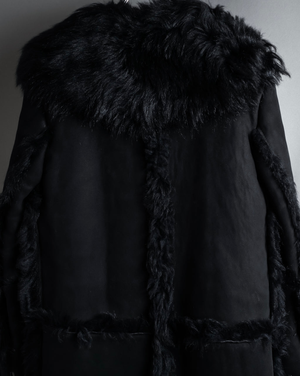 -SPECIAL- "GUCCI" 90's-00's Leather combination fur long coat