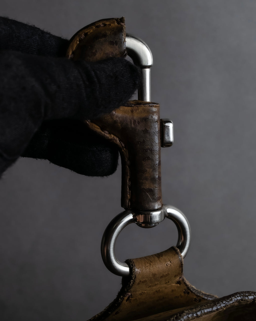 "PRADA" Hook hardware design ostrich leather shoulder bag