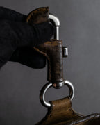 "PRADA" Hook hardware design ostrich leather shoulder bag