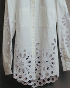 “BURBERRY” 2018-2022 Cutwork embroidered cotton shirt