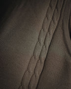 "Christian Dior" 90’s cable knit＆suede panel vest