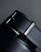 "PRADA" Black x blue reversible design belt