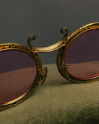 "Christian Dior" 70's-80's Vintage ornate jewel-embellished round sunglasses