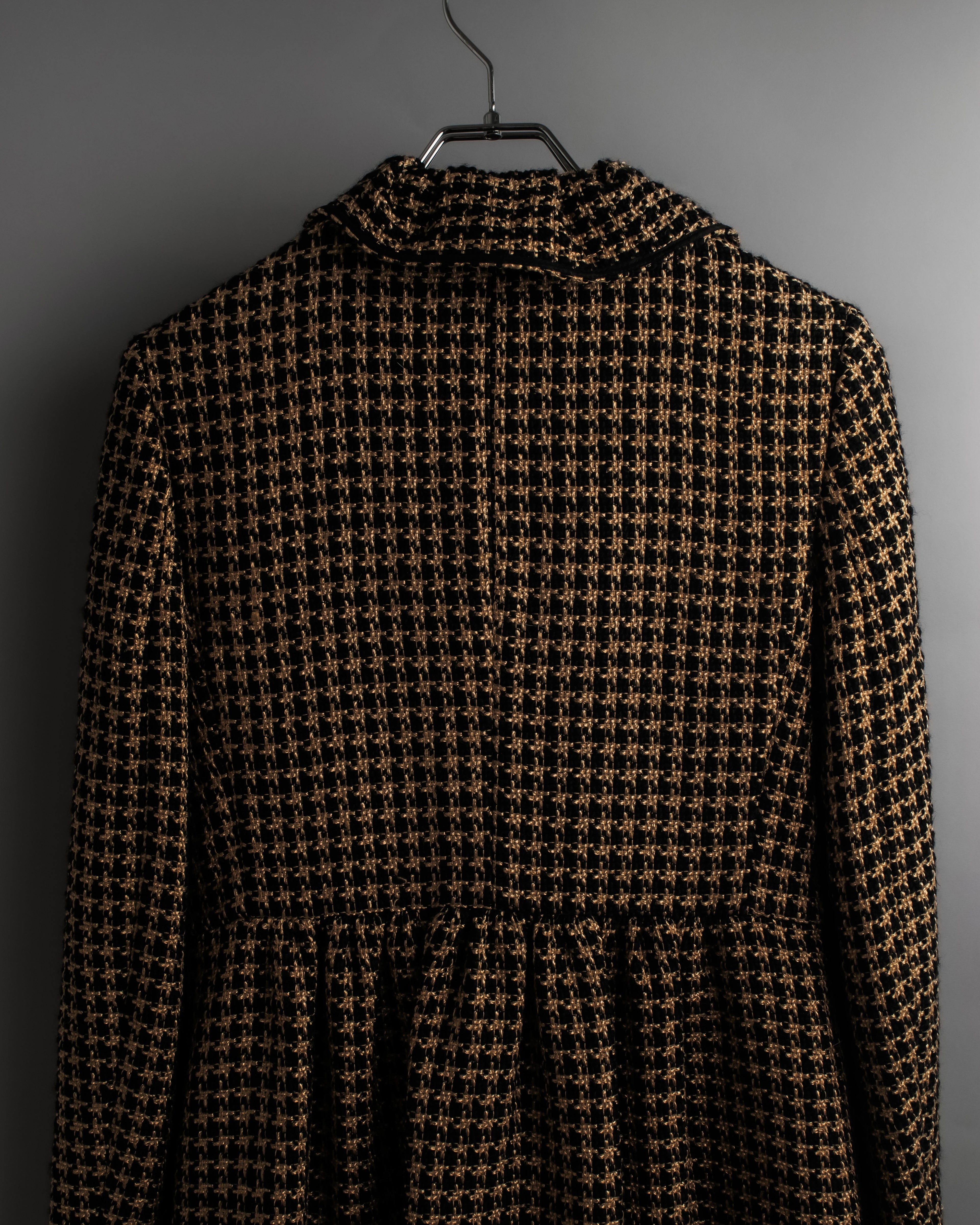 "RED VALENTINO" Ruffled frill detail tweed coat
