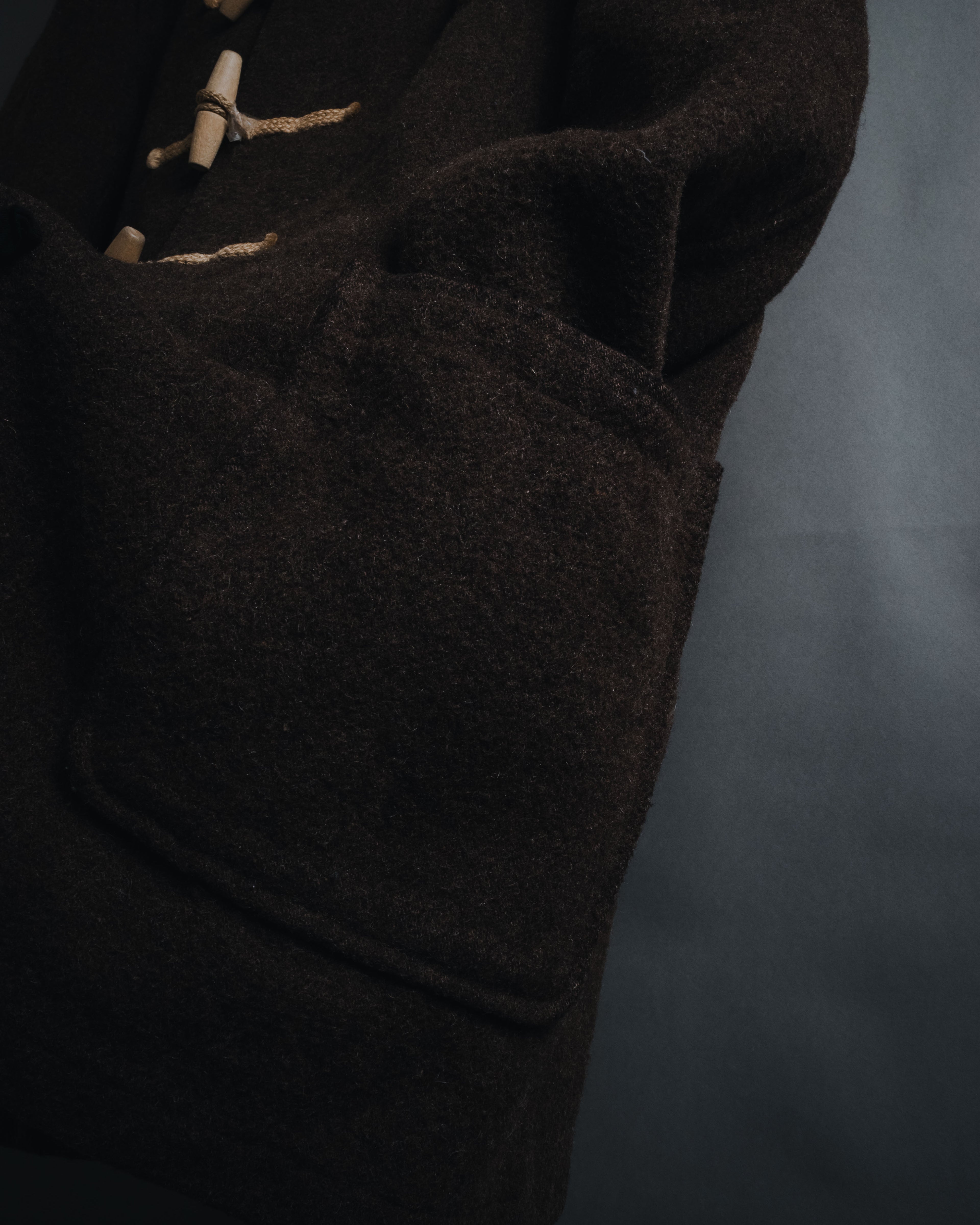 "COMME des GARCONS HOMME"
13AW Wool duffle coat with hood and toggle closures