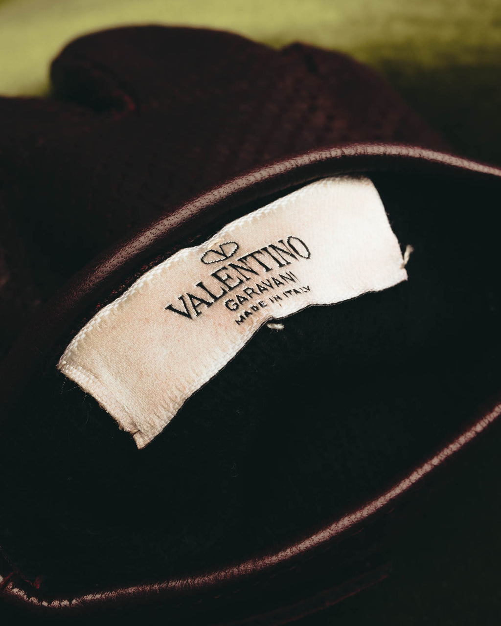 "VALENTINO GARAVANI" 2010's Burgundy perforated leather gloves